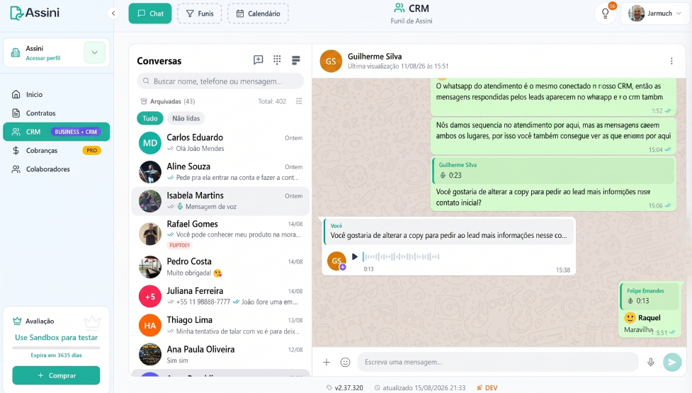 Chat do CRM
